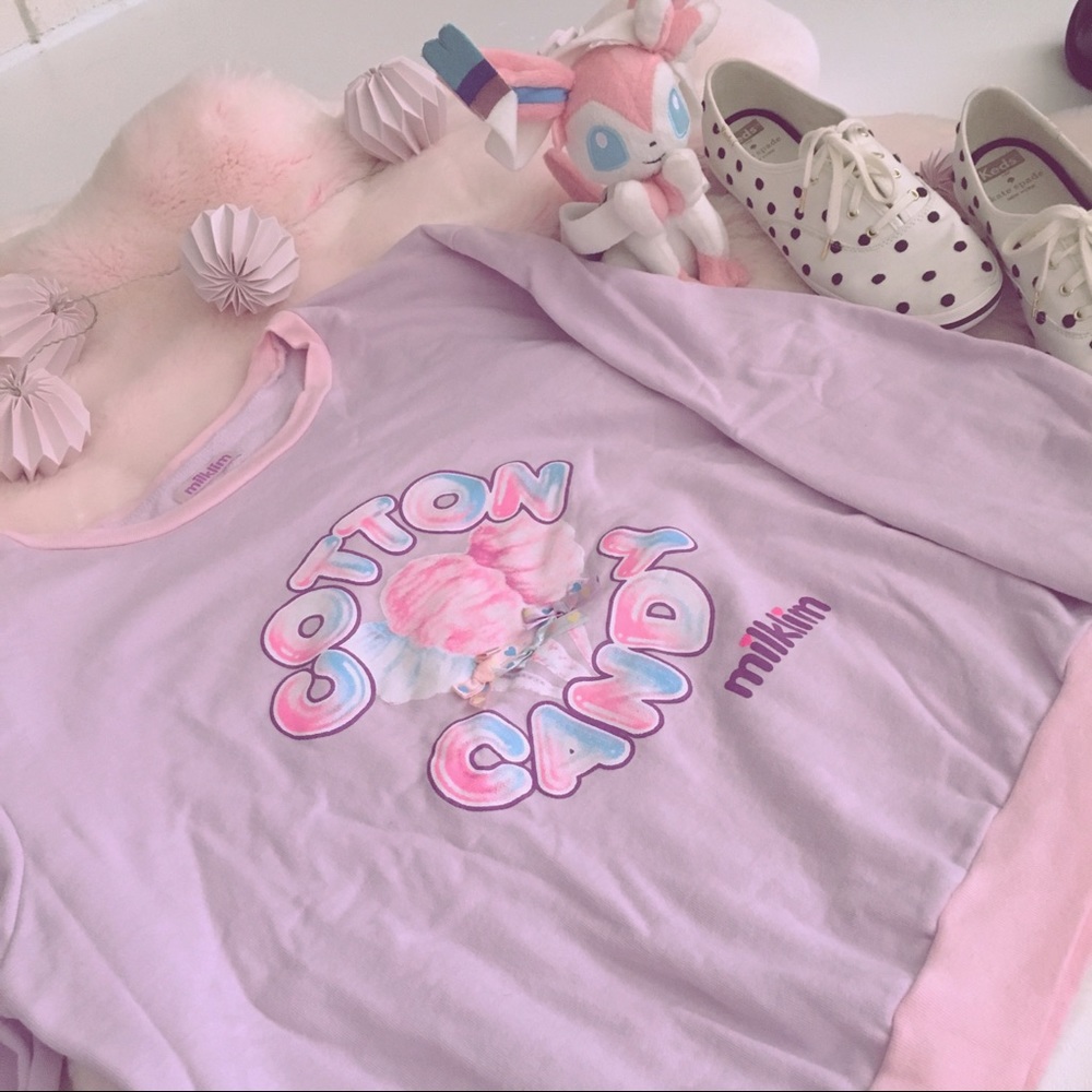 Milklim Fairy Kei Cotton Candy Sweatshirt Lavender